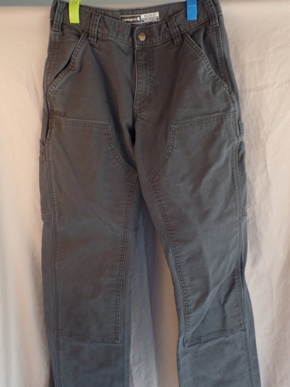 Carhartt Men’s Gray Chaps Double Knee Work Pants 30x32 **Actual 29x30** BN3334-M